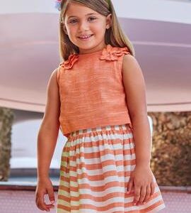 Conjunto falda de rayas naranja Mayoral