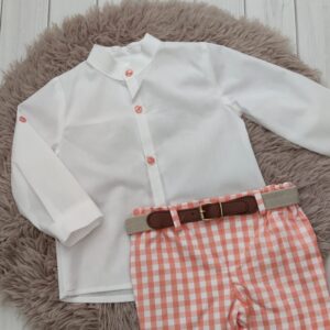 Conjunto niño Babyfer cuadros naranja