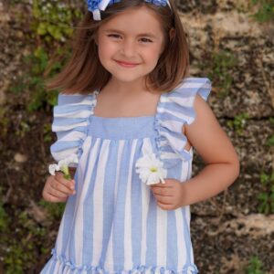 Vestido de rayas cedleste y blanco Dbb 18618